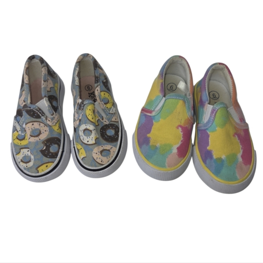 Cat & Jack Kidgets Baby Girls Slip On Canvas Sneakers Size 6 One Pair Each EUC